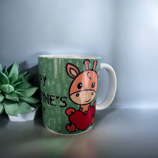 Giraffe Valentines Day Mug